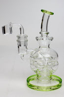6" Genie Double glass recycle rig with shower head diffuser Glass Rig ONE