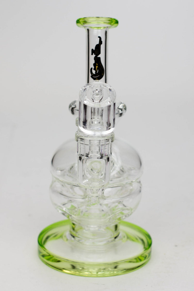 6" Genie Double glass recycle rig with shower head diffuser- - One Wholesale