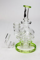 6" Genie Double glass recycle rig with shower head diffuser Glass Rig ONE