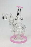 6" Genie Double glass recycle rig with shower head diffuser Glass Rig ONE Pink