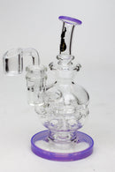 6" Genie Double glass recycle rig with shower head diffuser Glass Rig ONE Purple