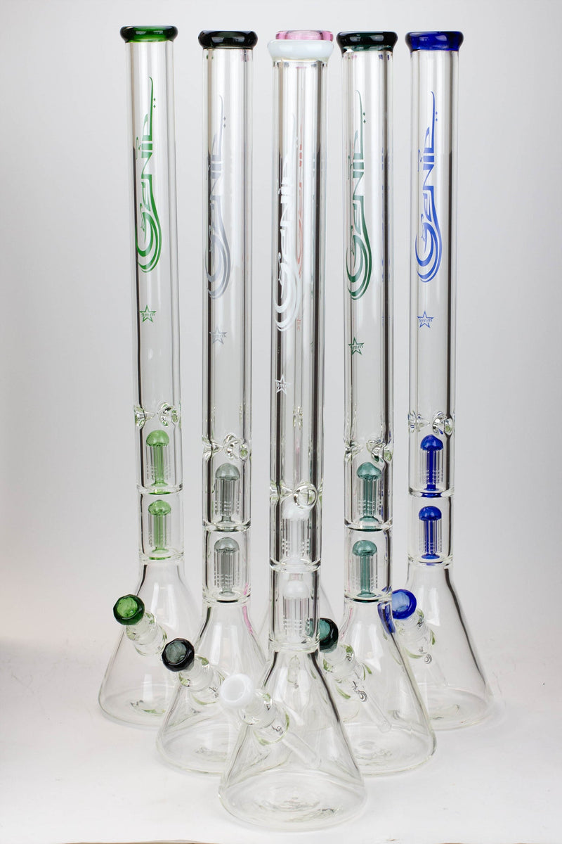 30" Genie 9 mm Dual tree arms beaker glass water bong- - One Wholesale