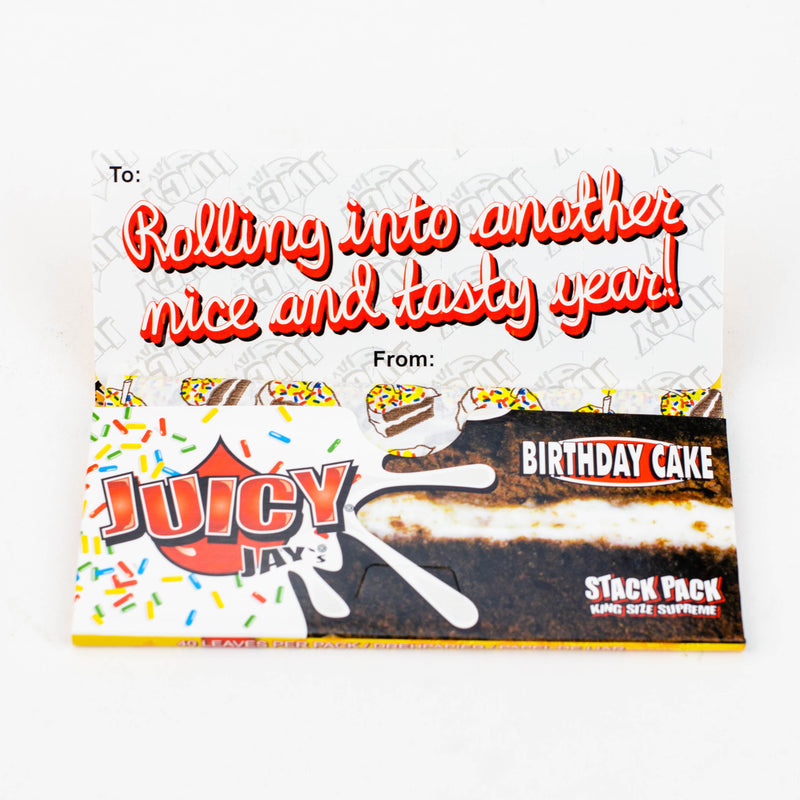 Juicy Jay's Birthday Cake King size Supreme Stack Pack rolling paper Box of 24- - One Wholesale