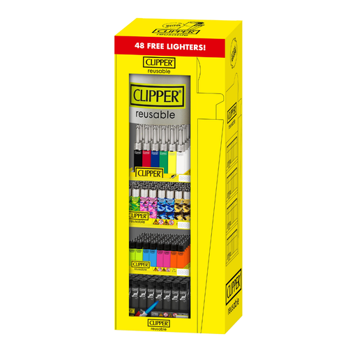 Clipper 4-Tier Mixed Lighters + Free Tray - 168ct