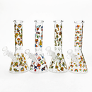 O 10" Cartoon Mushroom Design Glass Beaker Bong – Glow in the Dark