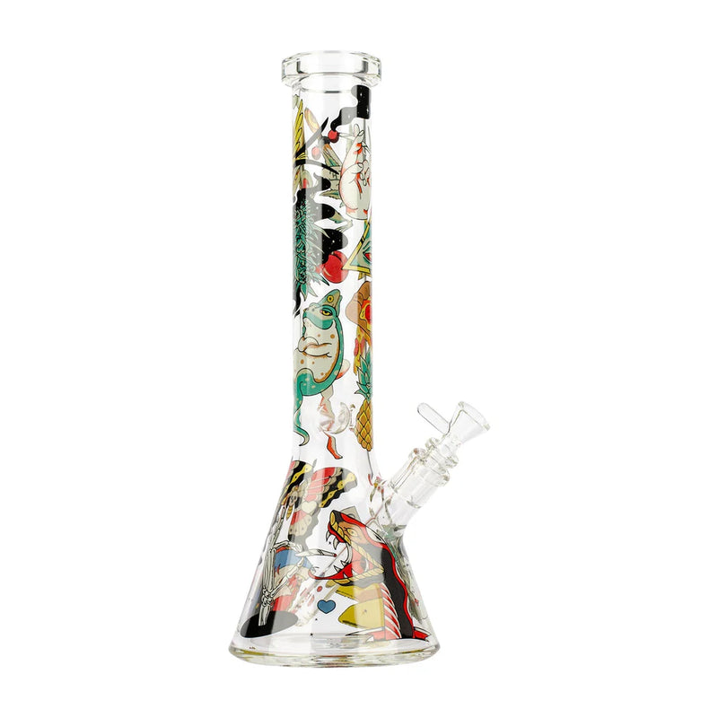 SC Red Eye Glass 15" Tattoo Beaker Bong