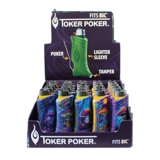 Toker Poker Shroomies Multi-Tool Lighter Sleeve - 25ct