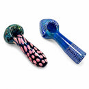 5" Blue Webwork Glass Hand Pipe