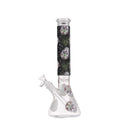 14" Graphic with cubic zirconia decor glass beaker water bong [AK19-308I] Glass Bong Canadian Distributor