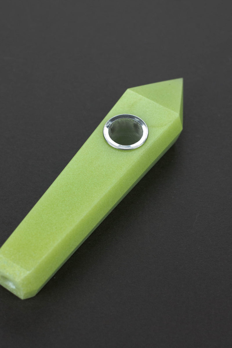Acid Secs - Glow In The Dark Luminous Crystal Stone Smoking Pipe Quartz · Stone Pipe Acid Secs Productions Inc. Green