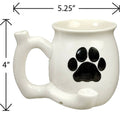 dog paw mug - white with black paw Mug Pipe Roast and Toast Gifts