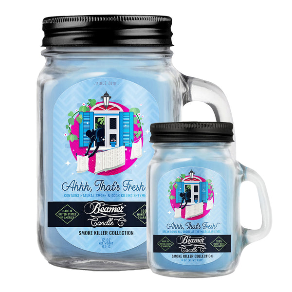 Beamer Candle Co. 12oz & 4oz Glass Mason Jars - Ahhh, That's Fresh!