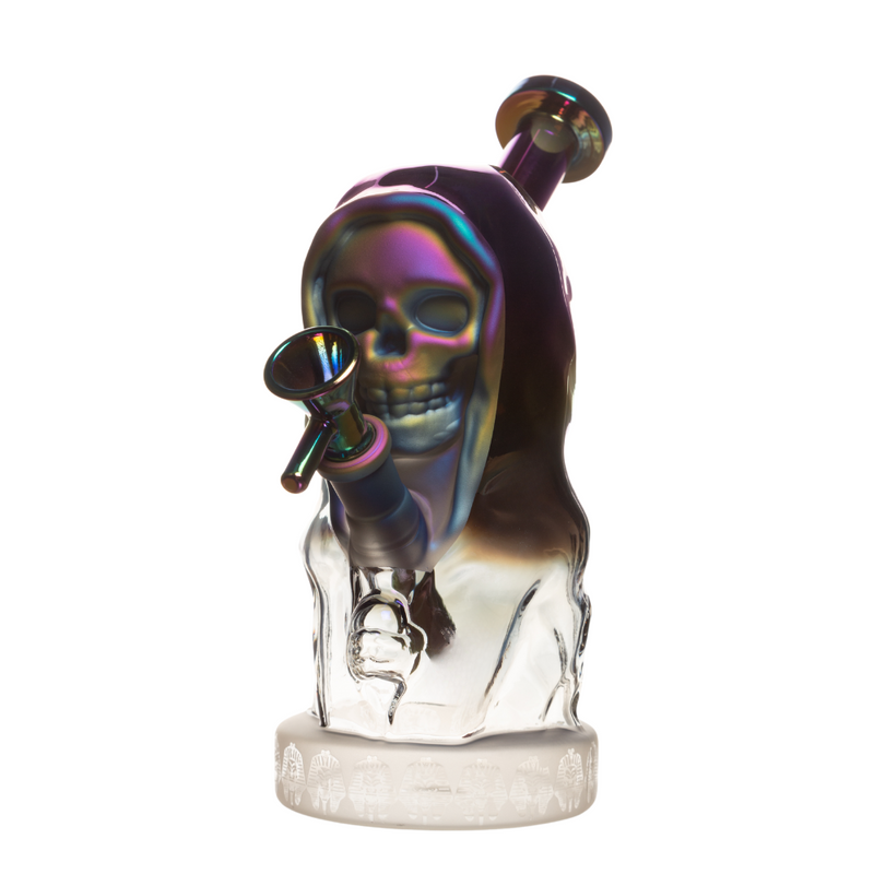 Arsenal Chromatic Electroplated Skull Glass Bong