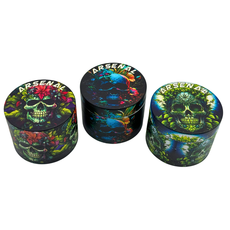 Arsenal Splash Skull 55mm 4-Pc Grinder - 3ct