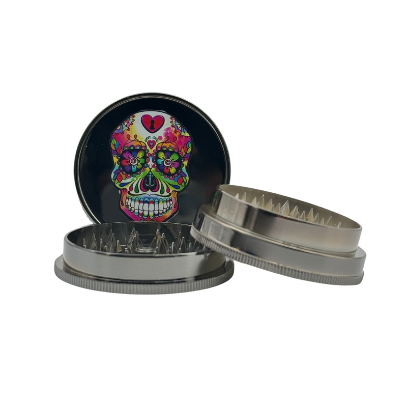 Arsenal Splashy Skull 60mm 3-Pc Grinder - 12ct