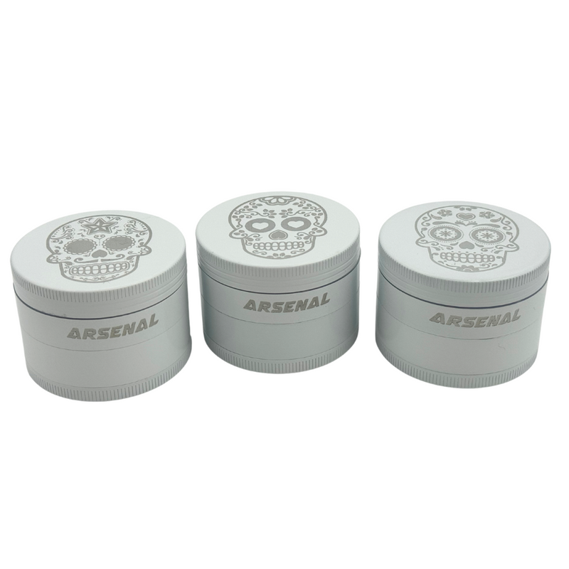 Arsenal Sugar Skulls 50mm 4-Pc Grinder - 3ct