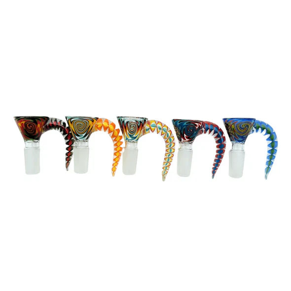 Medusa | Glass Bong Bowl with Swirl Horn – Assorted Colors Bowl · Banger · Oil Burner ONE