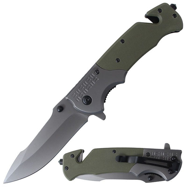 O Folding Pocket Knife Stainless - Gun Gray Green [BF210876]