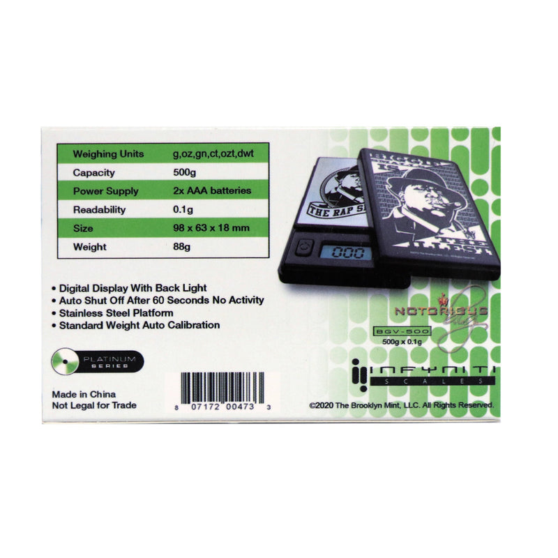 Notorious BIG Virus, Licensed Digital Pocket Scale, 500g x 0.1g - Infyniti Scales