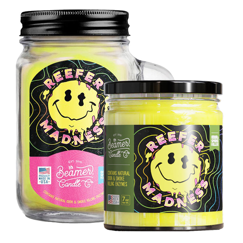 Beamer Candle Co. 12oz & 7oz Glass Mason Jar - Reefer Madness