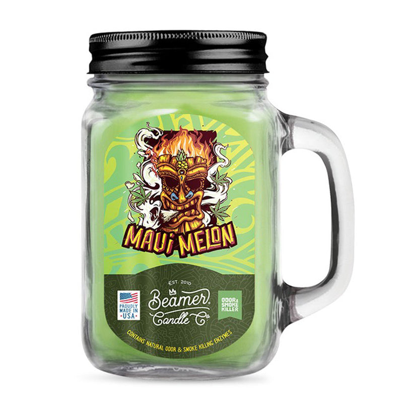 Beamer Candle Co. 12oz & 7oz Glass Mason Jar - Maui Melon