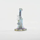 Castle Glassworks | 8.5" Bell Dab Rig – 7mm Thick Electroplated Glass (14mm Female) Glass Rig Castle Glassworks Dark Chrome