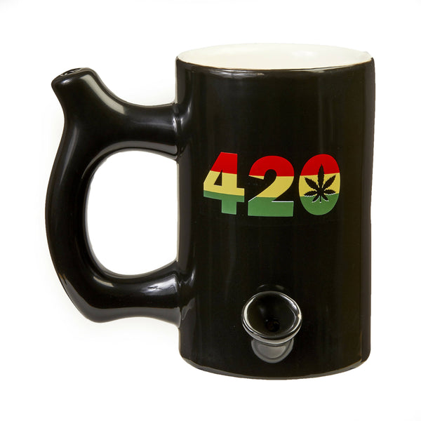 O 420 Mug - Black Mug with Rasta Colors