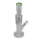12″ Straight Tube Glass Bong Tire Percolator with Inline Ash Catcher (C2245) Glass Bong Canadian Distributor Milky Green