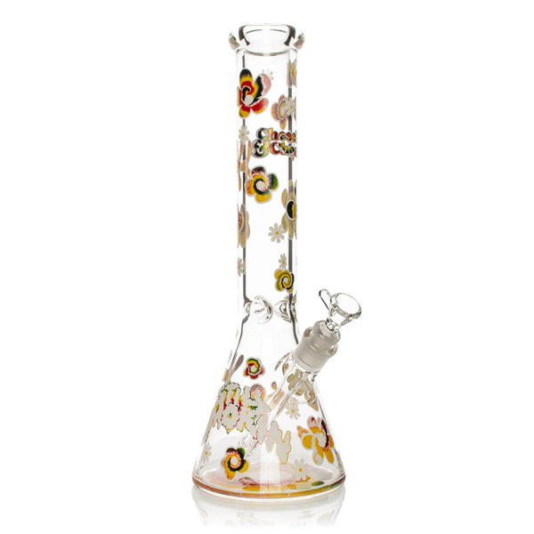 SC Cheech and Chong 15" 7mm Tie Dye Glow in the Dark Beaker Bong