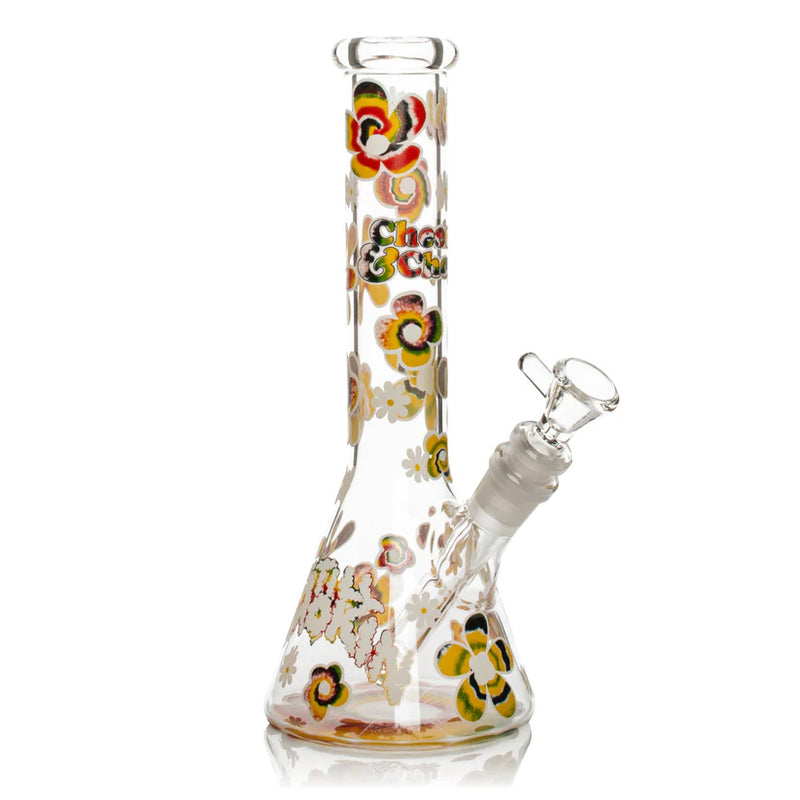SC Cheech and Chong 10" Tie Dye Glow in the Dark Beaker Bong