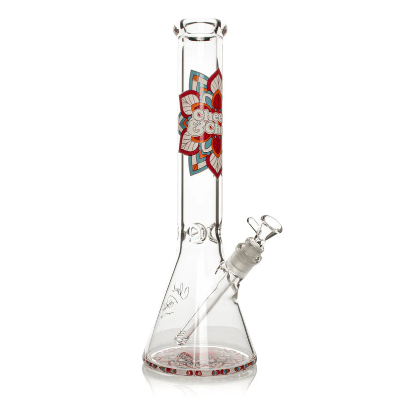 SC Cheech and Chong 15" 7mm Mandala Glow in the Dark Beaker Bong