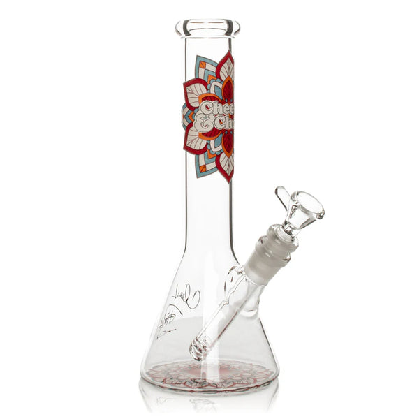 SC Cheech and Chong 10" Mandalla Glow in the Dark Beaker Bong