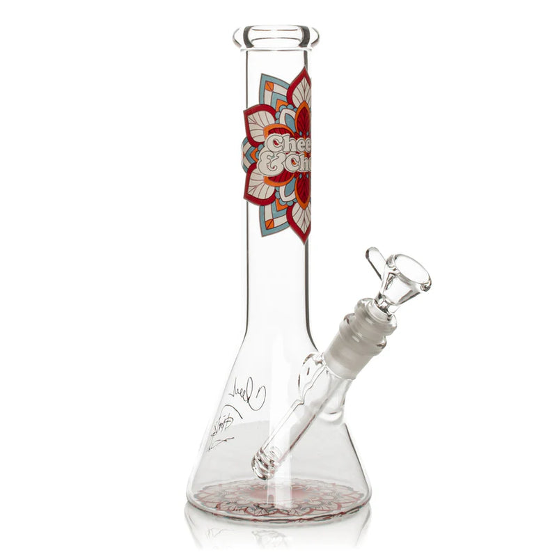SC Cheech and Chong 10" Mandalla Glow in the Dark Beaker Bong