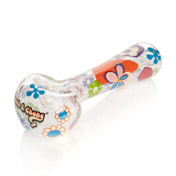 SC Cheech and Chong 4.5" Flower Power Hand Pipe with Ash Catcher mouthpiece