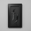 Knife Frame Black Display Wall Glass Mounted Décor (CDYWL-2558) Flag · Sign · Deco Canadian Distributor