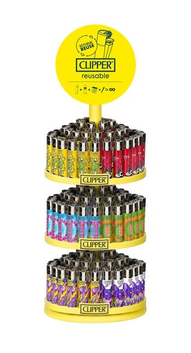 Clipper Carousel Pyscho Lighters - 144ct + 12ct