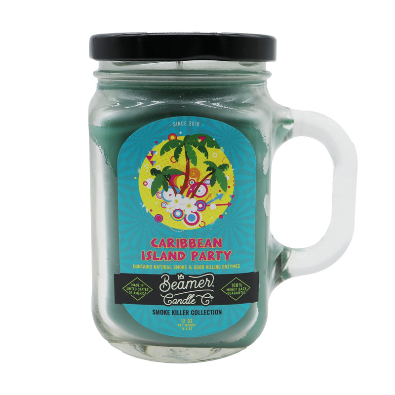 Beamer Candle Co. 12oz Glass Mason Jar, Caribbean Island Party