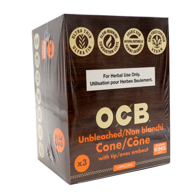 OCB KS Unbleached cones 3/pk