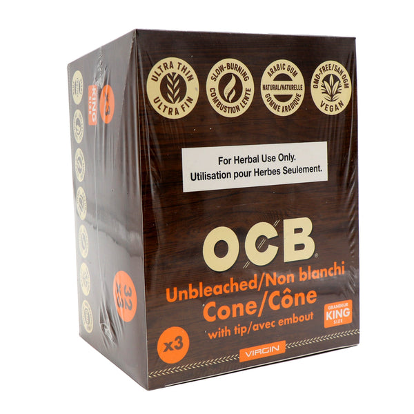 OCB KS Unbleached cones 3/pk