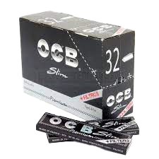 OCB Long Black Paper Plus Filters, 32 Packets