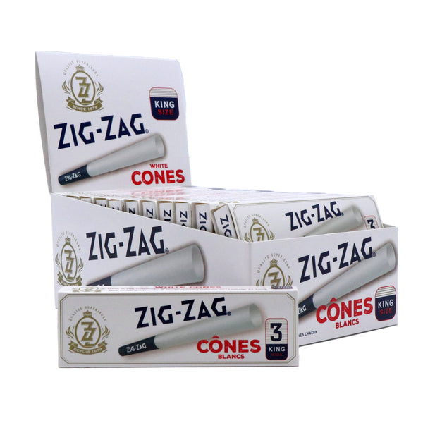 Zig Zag White King Size Cones