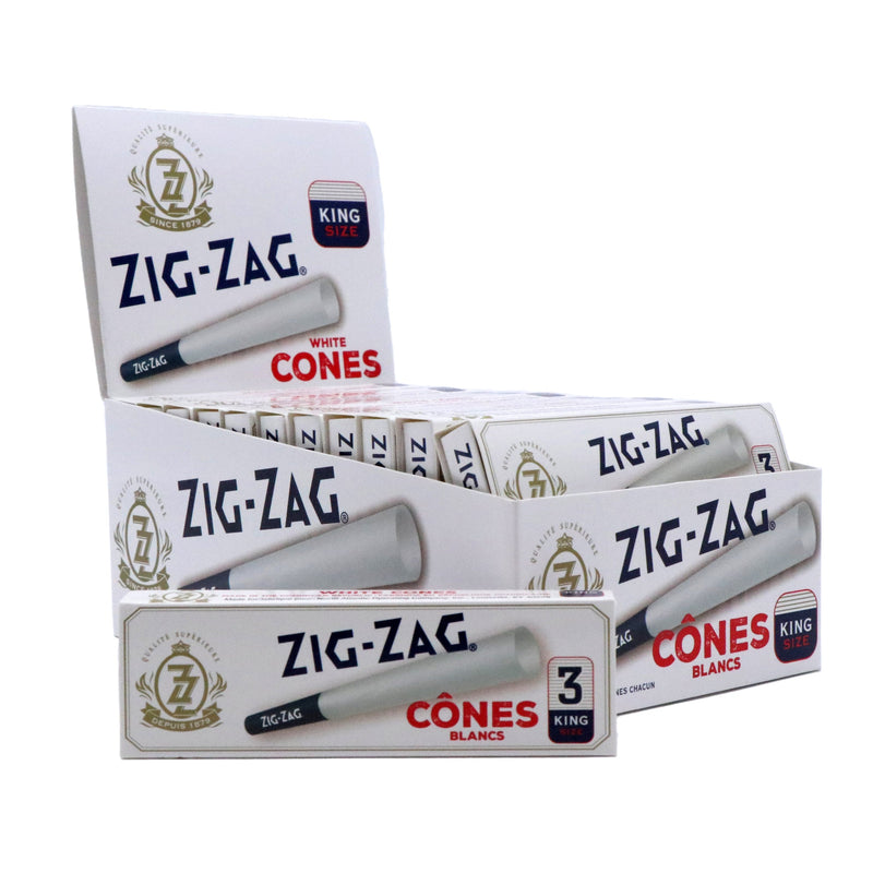 Zig Zag White King Size Cones