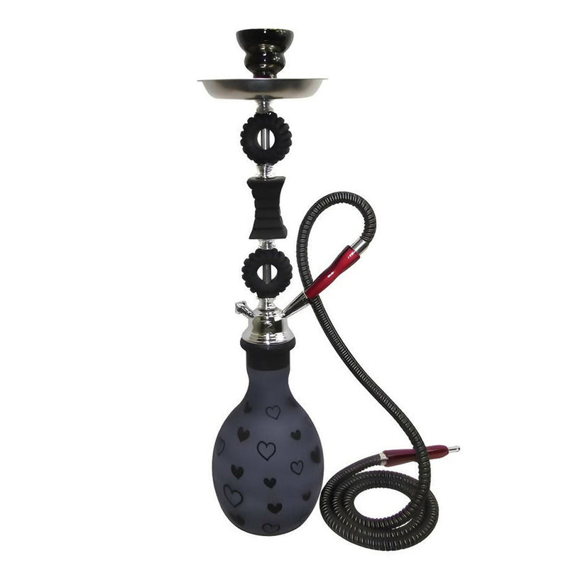 O Zebra Heart 1 Hose Hookah 28" Tall