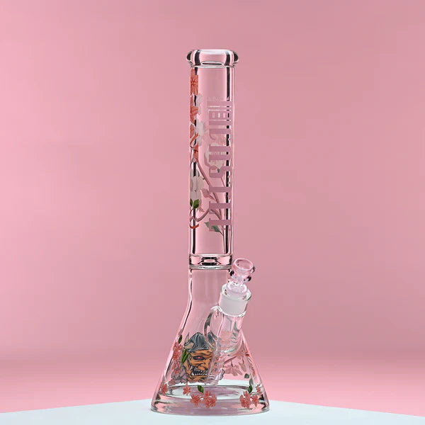 SC Castle Glassworks 16 inch 9 mm Cherry Blossom Beaker Bong