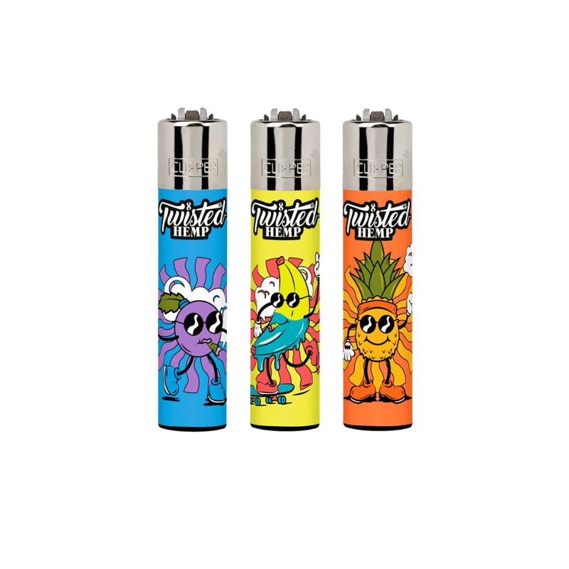 Clipper Twisted Hemp Characters Lighters - 48ct