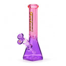 Fortune | 10" Dual-Tone Geometric Beaker Bong Glass Bong Fortune Pink Purple