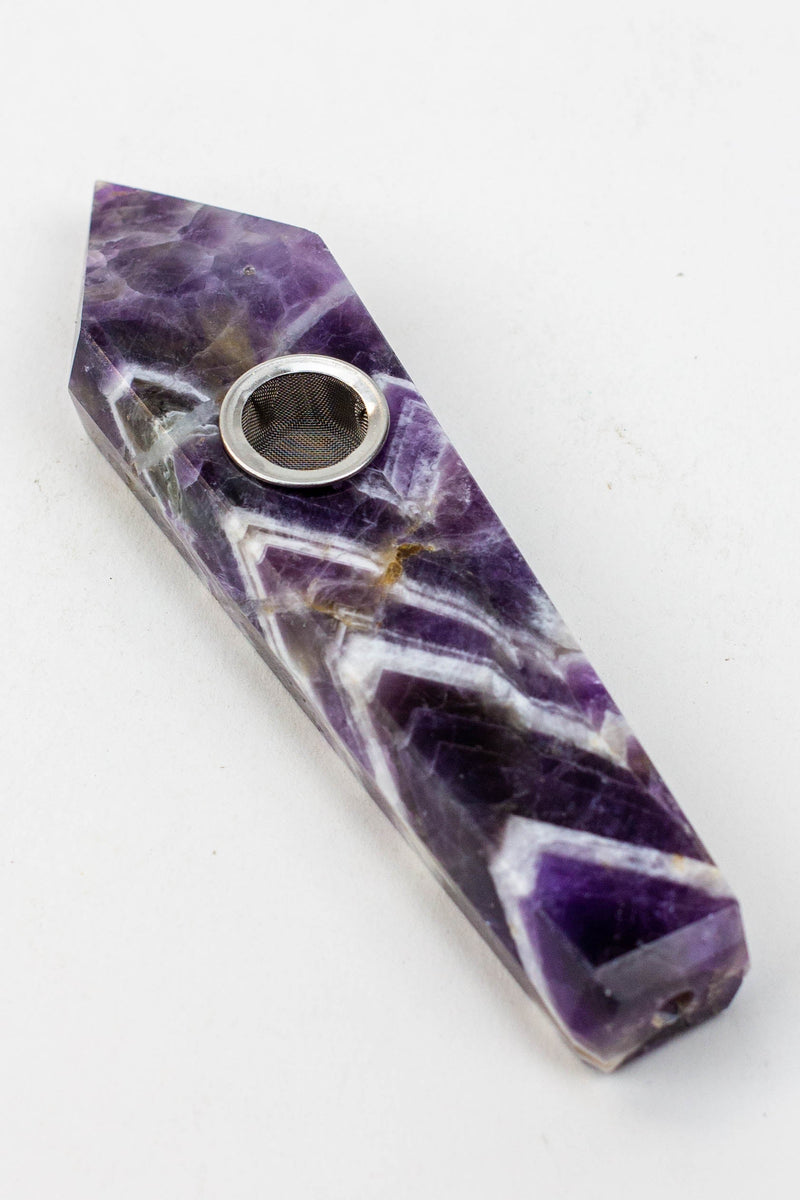 Quartz Smoking Pipe Pack of 2-Dream Amethyst - One Wholesale