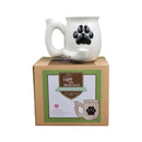 dog paw mug - white with black paw Mug Pipe Roast and Toast Gifts