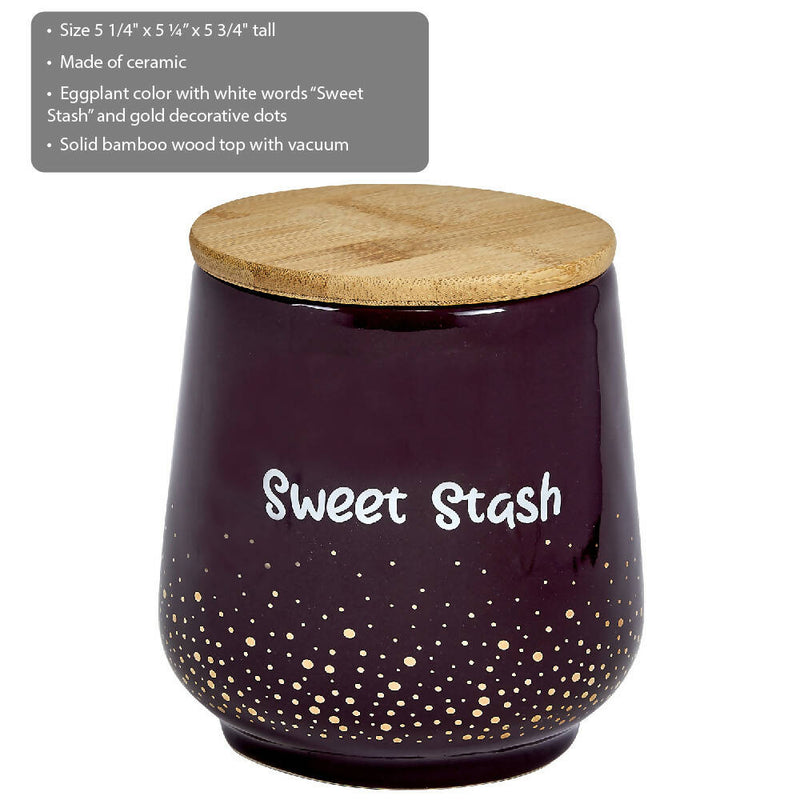 O DELUXE CANISTER STASH JAR - GOLD DOTS - SWEET STASH