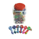 4″ Silicone Handpipe Jar – 24 Assorted Pieces with Glass Bowls & Dabbers [ES107HP] Silicone Pipe Canadian Distributor